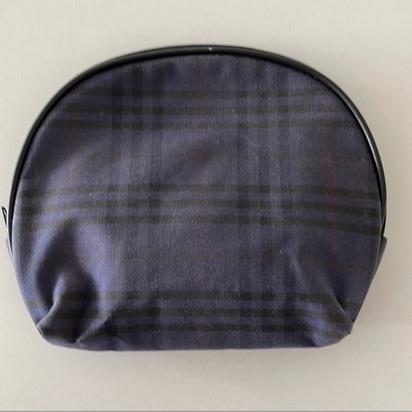 Burberry Other - Burberry Navy Plaid Canvas Zippered Toiletries Pouch